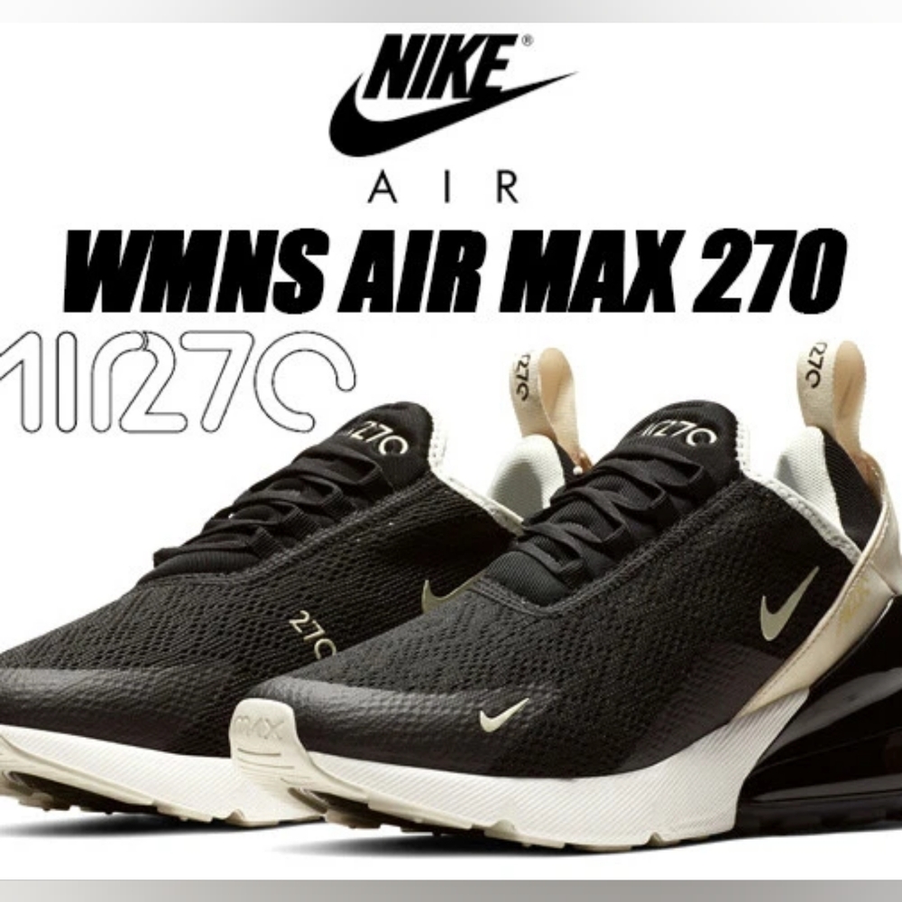 Nike Air Max 270 Black Light Bone beige khaki White AH6789-010